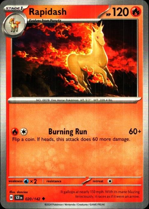 Rapidash 020/142 UC Stellar Crown Pokemon LP