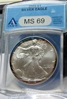 ON SALE 2002  $1 American Silver Eagle ANACS MS69 - Toning