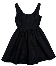 Princess Vera Wang Black Jacquard Fit Flare Dress Women’s Size 5 Sleeveless