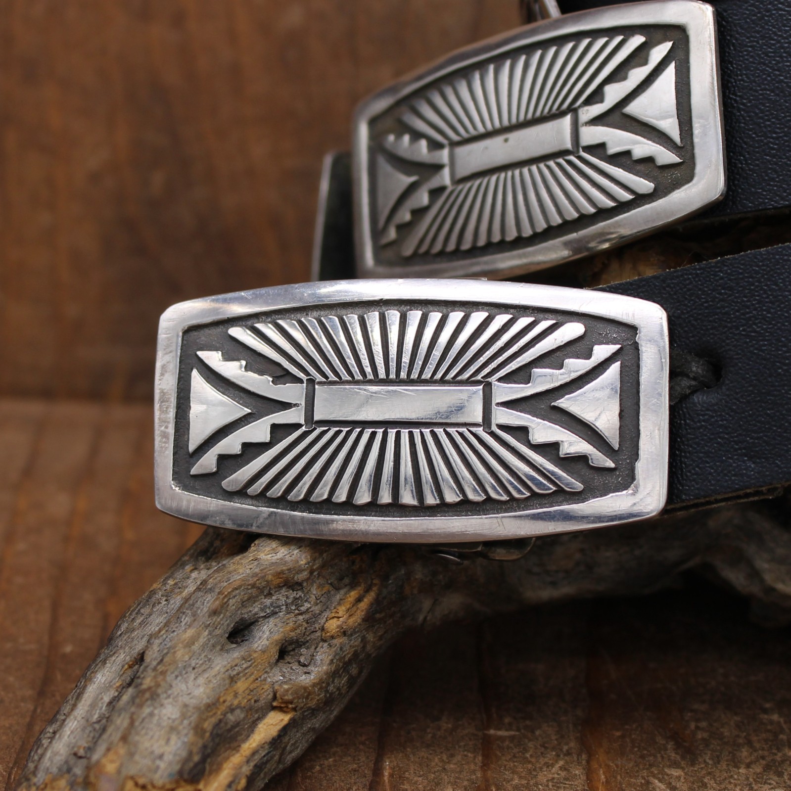 Rectangular Narrow Sterling Silver Concho Belt by… - image 2
