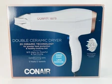 Conair 1875 Double Ceramic Hair Dryer – 3 Heat/2 Speed – Diffuser & Concentrator
