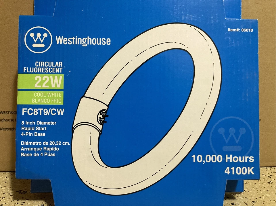 12 PK Westinghouse 06010 FC8T9/CW 22W 8" 4 Pin Triphosphor Circular Fluorescent - Image 2 of 4