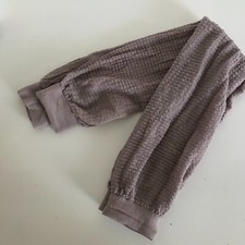 Women Punk Waffle Knit Leg Warmers Lilac Grey Over Knee Knit High Long Socks