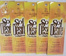 5 Packs Australian Gold Sol Desire Ultra Dark Bronzer Tanning Bed Lotion RARE!