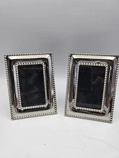 Vtg Silvertone Spotted Inner Surround Mini Picture Frame Pair Of 2