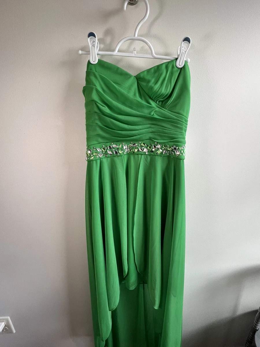 Hailey Logan GREEN Adrianna Papell Women's Size 8 High Low Embellished Dress  NWT | eBay