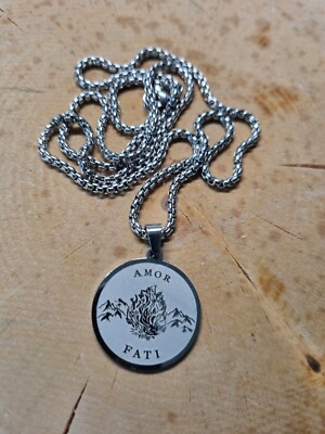 Amor Fati | Halskette | Silber/Schwarz | Stoizismus