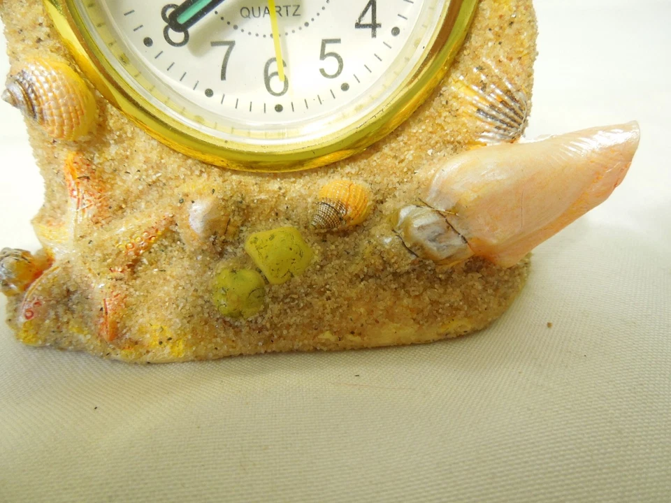 Quartz Alarm Clock with Progressive Beeping Alarm Seashell Design 3 1/2" Tall - Image 3 of 4