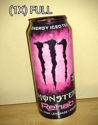 RARE! 2017 MONSTER ENERGY DRINK REHAB PINK LEMONADE! (1X CAN) FULL