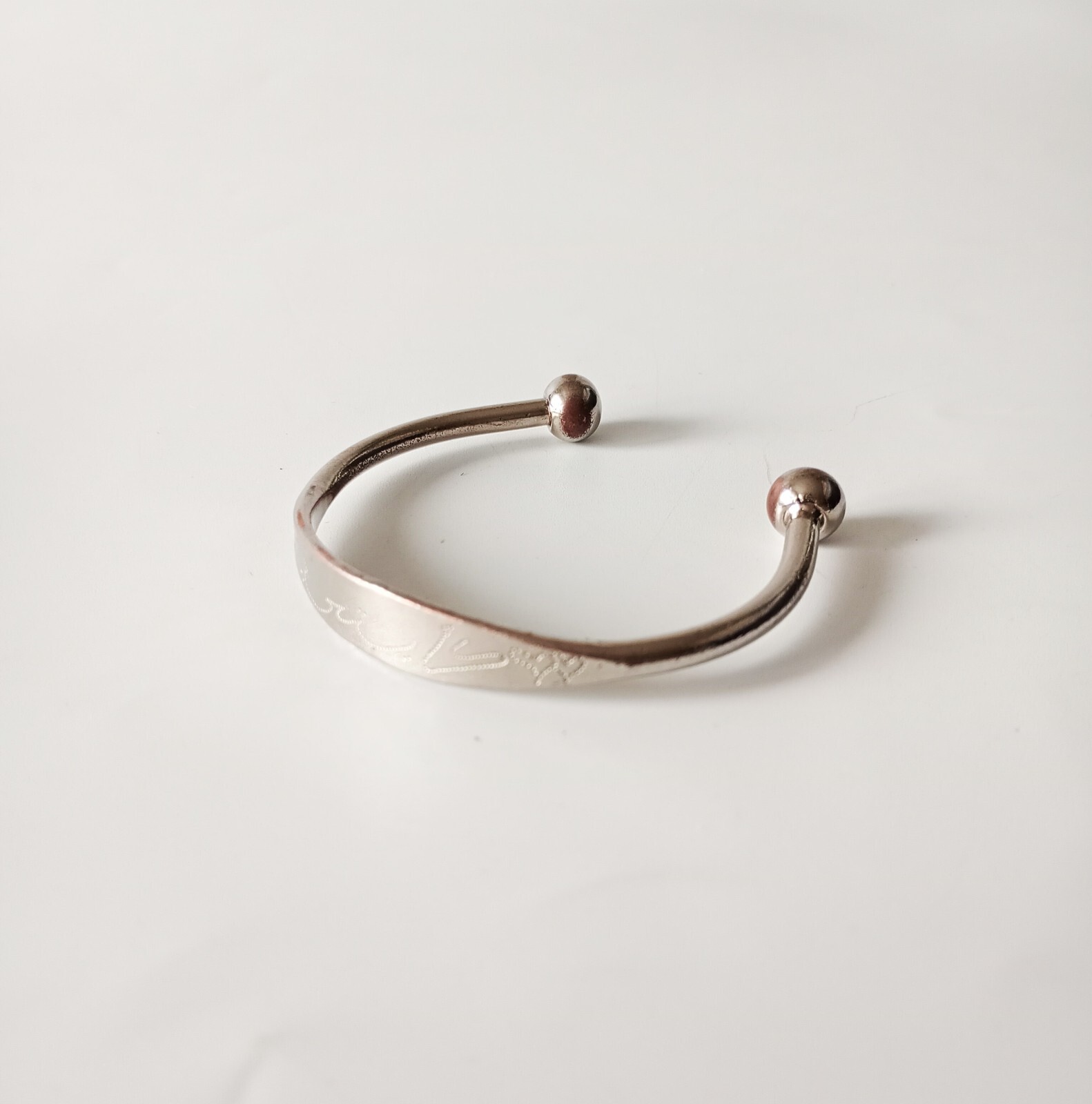 Solid Silver 925 Bangle  Bracelet 22g Vintage Hal… - image 1