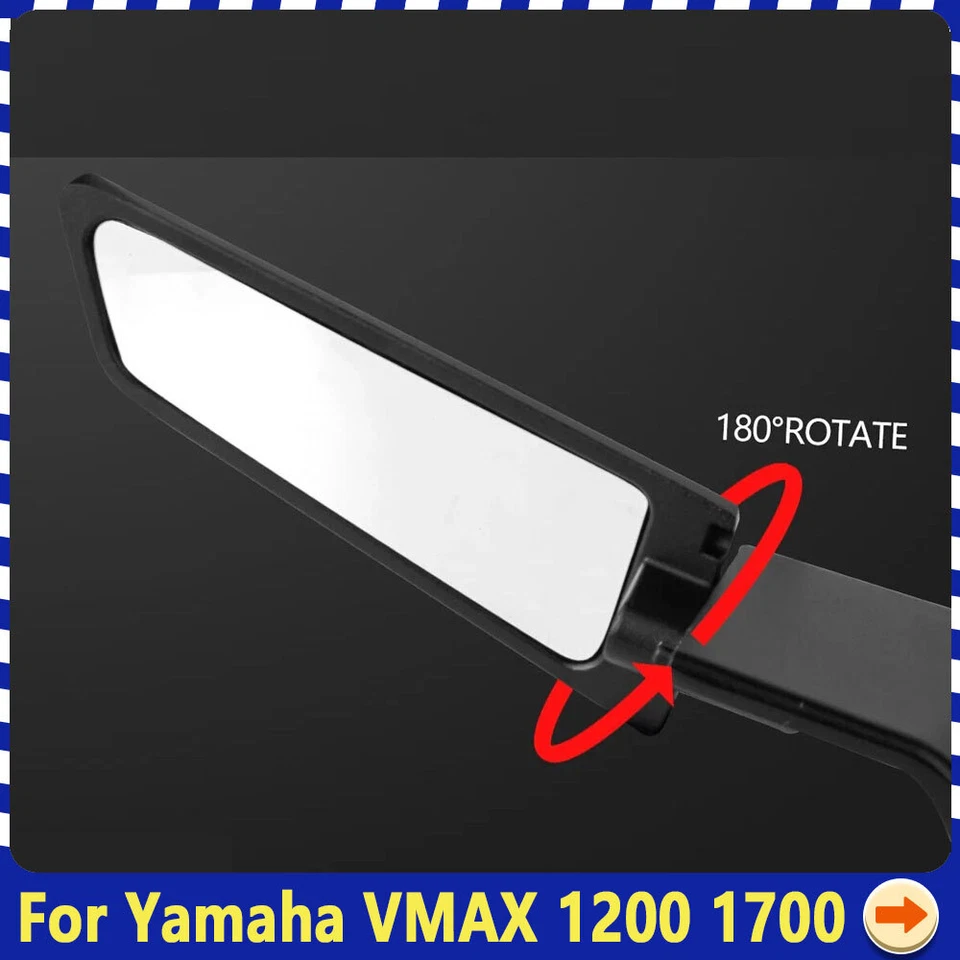 For Yamaha VMAX 1200 1700 Universal Adjustable Mirror Wind Wing side Rearview Foto 3 de 4