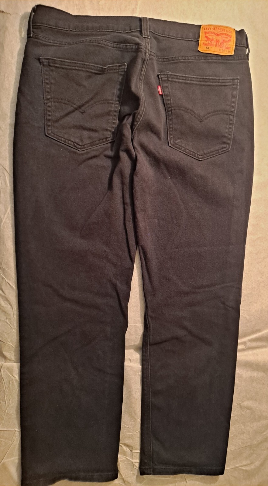 Levi's 541 jeans men's 36x30 athletic fit straight black Flex stretch denim pant
