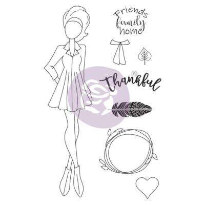Prima Julie Nutting CLAIR Doll Cling Stamps Planner Tags Mixed Media 913199