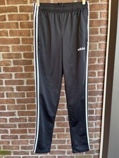 EUC Adidas Track Pants Women  s Small Black White 3 Stripe No Cuff No Zip