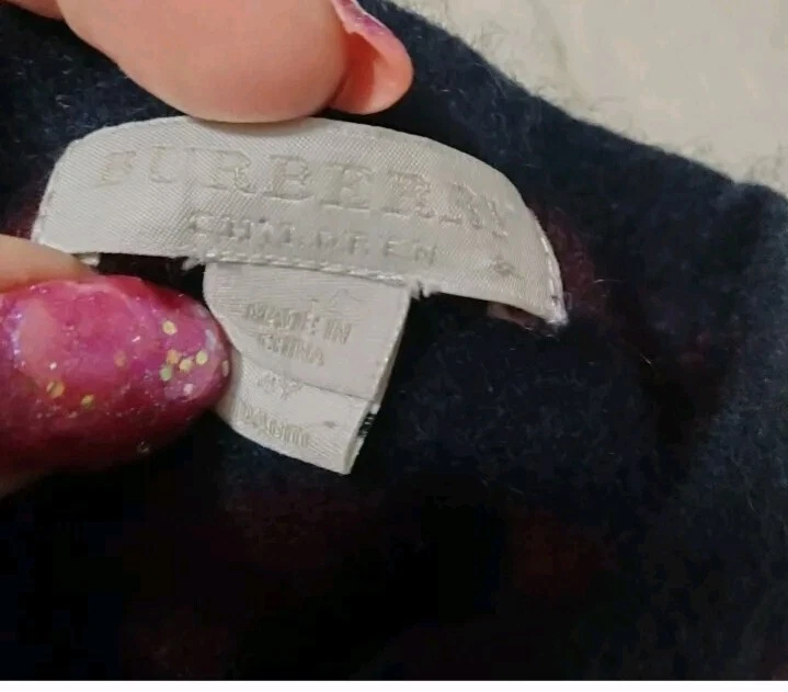 Suéter Burberry niños cachemir cuello en V. Rayas azul granate. Talla 4Y Foto 4 de 4