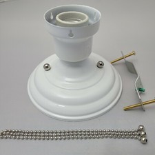 LOOK!!!  NEW WHITE 3-CHAIN LIGHT FIXTURE -VINTAGE ART DECO SHADE Three Chain