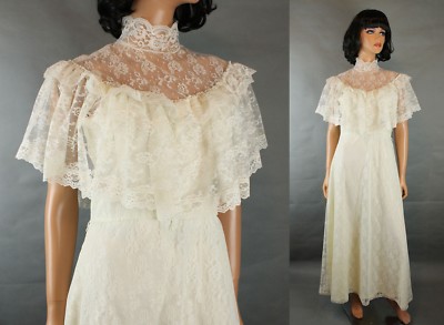 Hippie Wedding Dress Sz S Vintage 70s ...