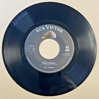 The Browns - Oh No! / Dear Teresa - 1963 RCA Victor 47-8242 - (VG+)