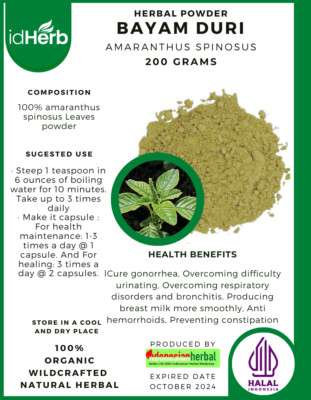 [idHerb] POWDER AMARANTHUS SPINOSUS BAYAM DURI Natural Organic Herbal Herbs