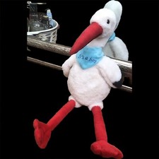 Storch Stofftier Plüschtier It‘s a boy Geburt 55cm