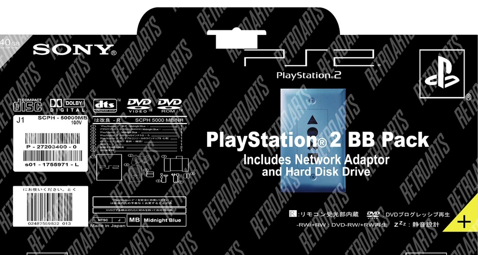Playstation 2 MIDNIGHT BLUE SET BOX - Printable Box REPRO - DIY - Image 4 of 4