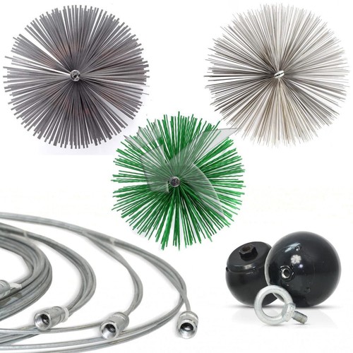 Schornsteinbesen Kaminbesen Rußbesen Schornsteinfegerbesen Set Profiset