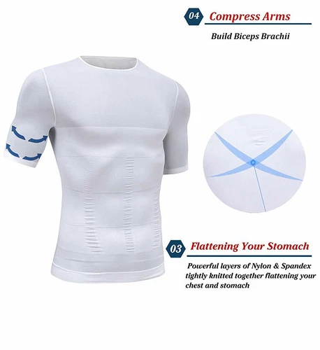 US Gynecomastia Compression Shirt Slimming Men Shapewear to Hide Man Boobs Moobs - Picture 9 of 46