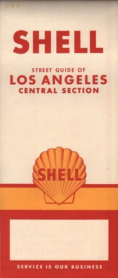 1961 Shell Road Map: Los Angeles Central Section NOS