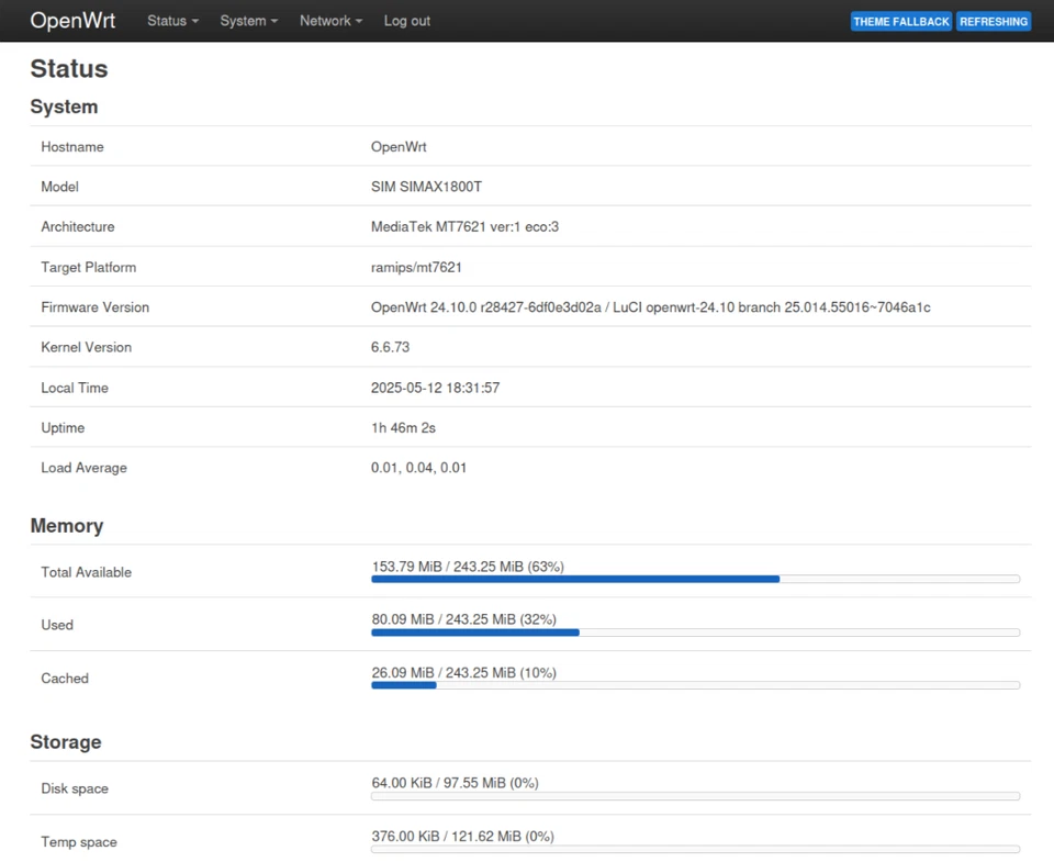 EDUP AX1800 WiFi 6 1Gbps 802.11ax Router - OpenWRT 24.10 installiert - Bild 4 von 4