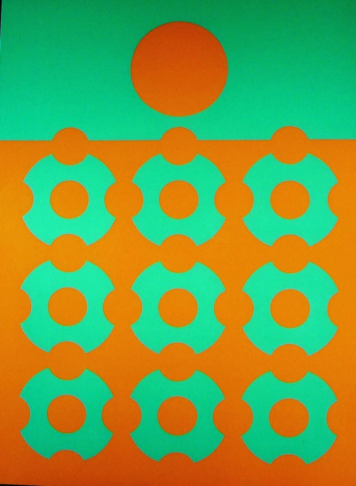 Victor Vasarely 1908 Pécs / Sirius / Farbserigraphie, handsigniert / um1960 - Bild 3 von 4