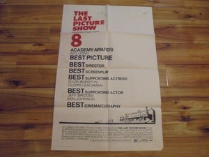 The Last Picture Show Academy Nomination Original Poster 1972  Vintage  27x40"