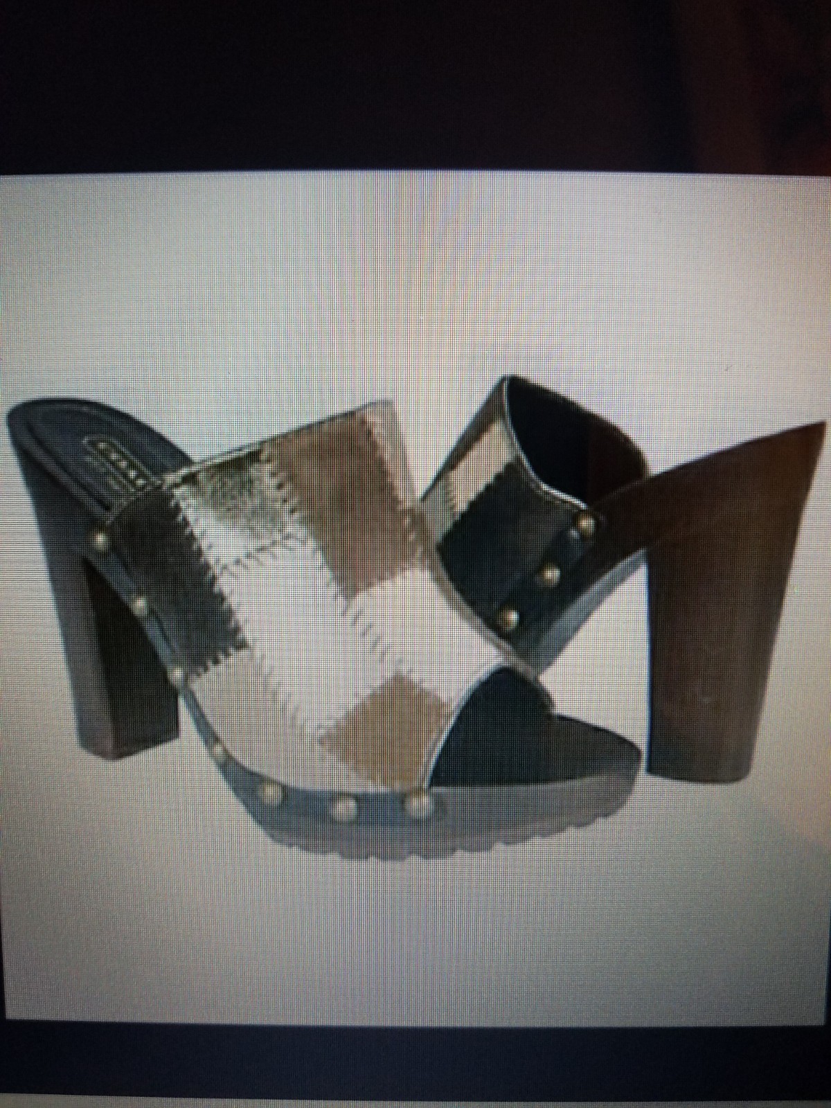 Women's Coach Patchwork Open Toe Clogs W/Platform… - image 1