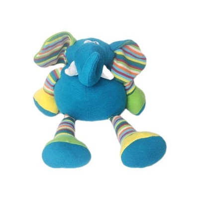 Pier 1 Imports Elephant Plush Rainbow Sock Sweater Neel Striped Knit 