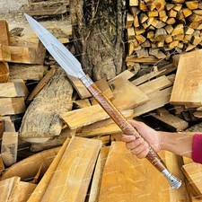 Custom Handmade Carbon Steel Blade Traditional Viking Spear Hunting 30" W/ Sheat