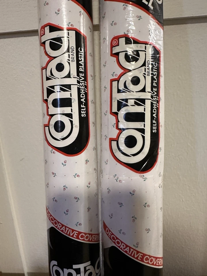 Papel de contacto vintage Rubbermaid Rosebud 1989 dos rollos 1 sellado 1 usado ligeramente Foto 3 de 4