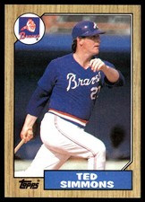 Ted Simmons 1987 Topps #516 Atlanta Braves MLB READ FREE SHIPPING AutographDen