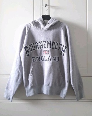 Hoodie Bournemouth England Grau Fleece mit Tasche Damen Größe S