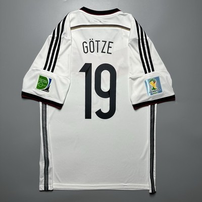 GERMANY ADIDAS 2014 WORLD CUP FOOTBALL HOME JERSEY #19 GOTZE SIZE