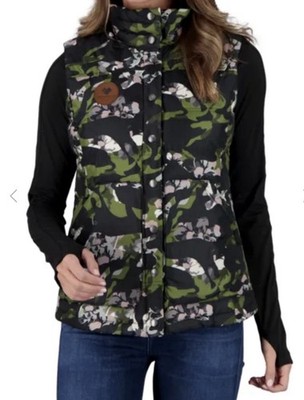Obermeyer Mila Down Vest in Color Secret Garden Black & Green Size L