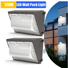 2X 120W LED Wall Pack Light w/photocell Dusk to Dawn Commercial Industrial 5000K