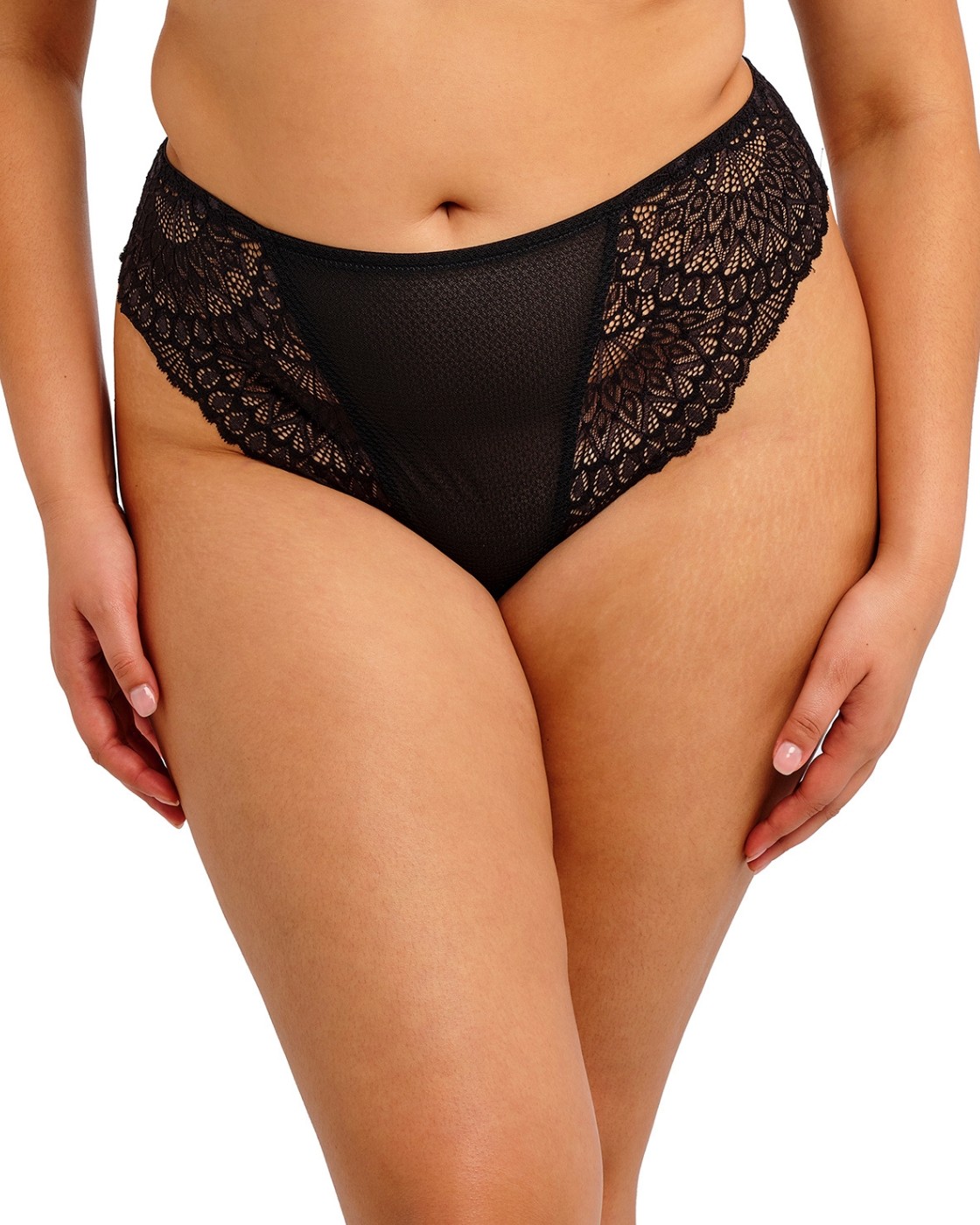 Elomi Tiernie Thong High Rise High Leg Womens Stretch Lace Thong EL303370