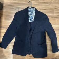 Men's Black Notch Lapel Two-Button Single-Breasted Regular Blazer