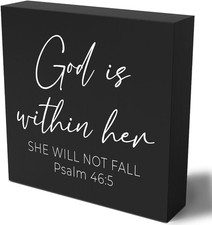Christian Gifts for Women Motivational Scripture Bible Verse Desk Decor Wood Sig