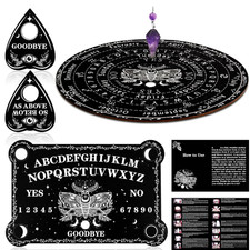 Wahrsagungstafel Set mit Amethyst Holz Brett Planchette Anleitung Pendel Hexerei