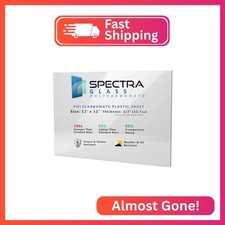 Clear Polycarbonate Sheet 12" x 12" 1/2" Thick
