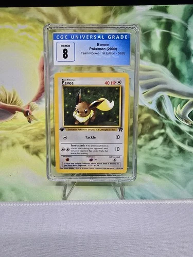 2000 Pokemon Team Rocket 1st Edition #55 Eevee CGC 8 NM mint+ TCG