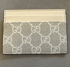 Gucci Supreme Cream Ivory Leather Card Holder - Brand New