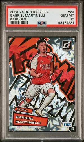 2023-24 Panini Donruss Soccer Gabriel Martinelli Kaboom! Case Hit SSP PSA 10