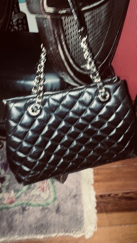 KATE SPADE NY Purse BLACK QUILTED Large Shoulder Bag used 16 x 11 x 8. apox 3lb - Picture 6 of 24