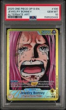 2025 ONE PIECE OP13-CARRYING ON HIS WILL 100 JEWELRY BONNEY ALTERNATE ART PSA 10